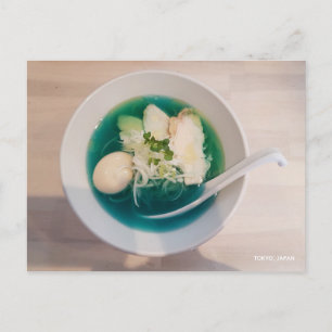 Japanese Ramen Noodles Blue Photo Tokyo Japan Postcard