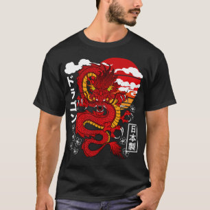 Japanese Red Dragon Asian Tattoo Inspired Retro 80 T-Shirt