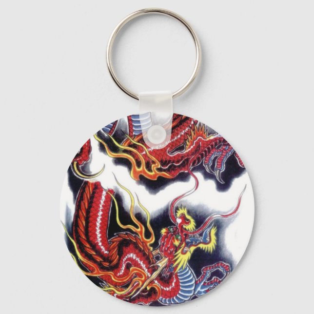 Japanese Red Dragon Key Ring (Front)