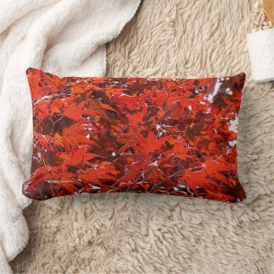 Japanese Red Maple Leaves Lumbar Cushion