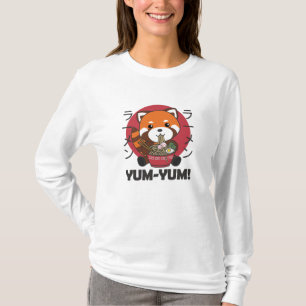 Japanese Red Panda Ramen Kawaii Noodles T-Shirt