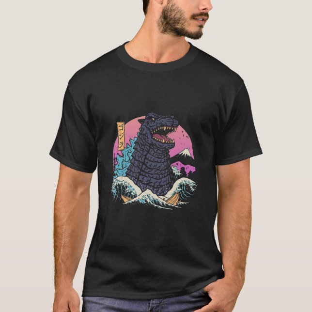 Japanese retro King Kaiju Wave T-Shirt (Front)