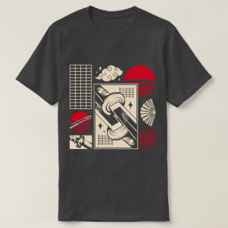 Japanese Retro Samurai Katana Aesthetic Pattern T-Shirt