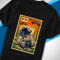 Japanese Retro Vintage UFO Astronaut Funny Gamer