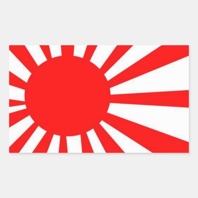 Japanese Rising Sun Flag Rectangular Sticker (Front)