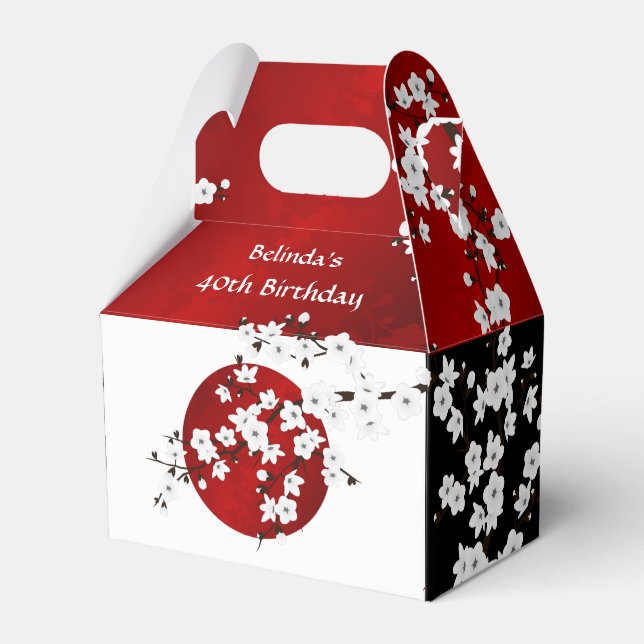 Japanese Rising Sun | Thank You  Birthday Favour Box (Front Side)