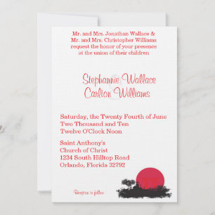 Japanese Rising Sun Wedding Invitation