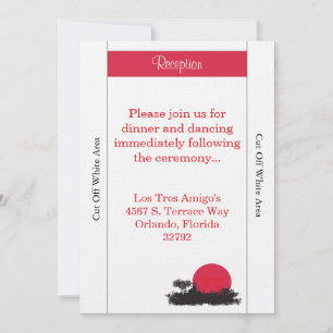 Japanese Rising Sun Wedding Reception Card