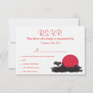 Japanese Rising Sun Wedding RSVP Card