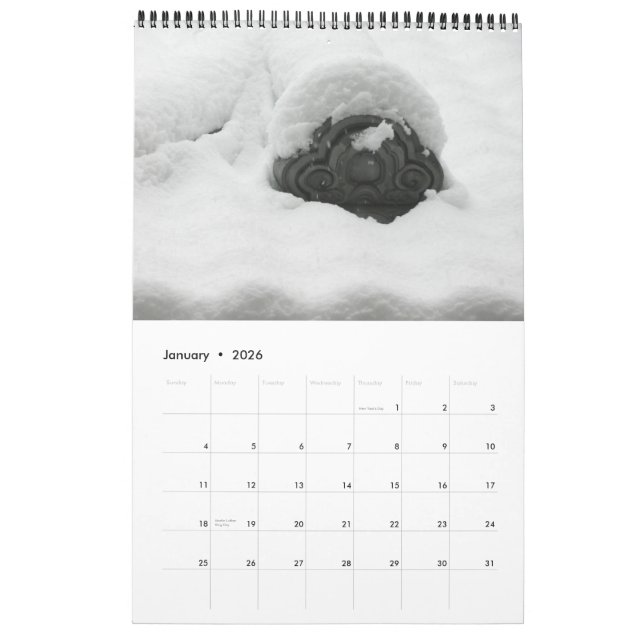 Japanese Roof Tile Calendar (Jan 2026)