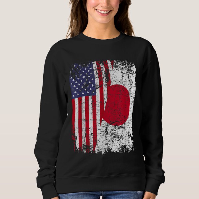 JAPANESE ROOTS Half American Flag JAPAN Sweatshirt (Front)