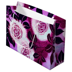 Japanese Rose Flower Design Large Gift Bag