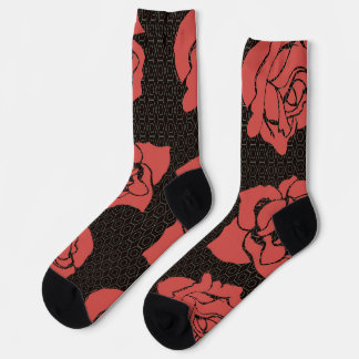 Japanese Rose Flower Design Socks