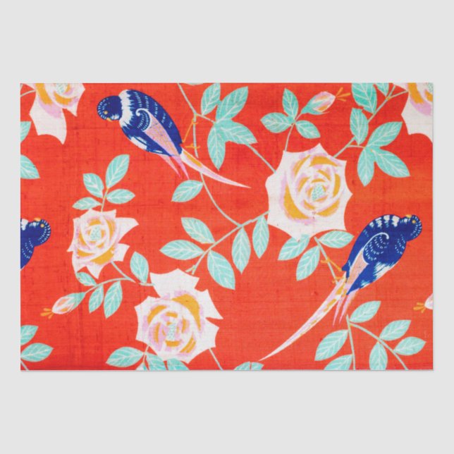 Japanese Rose Flower Design Tissue Paper (Front)