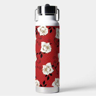Japanese Rose Flower Design Water Bottle