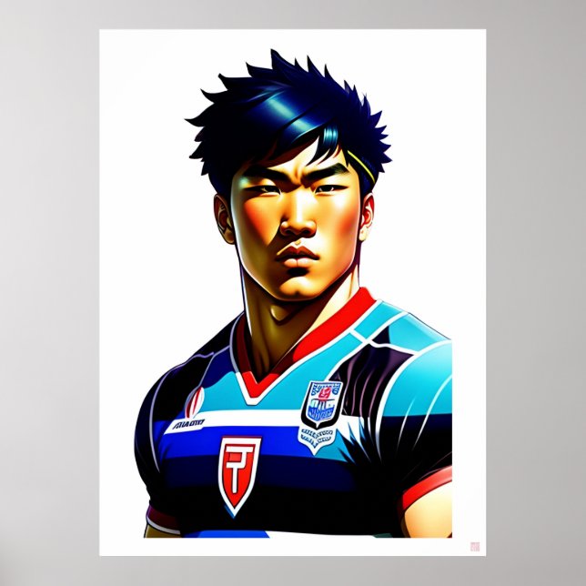 Japanese Rugby Art Poster (Front)