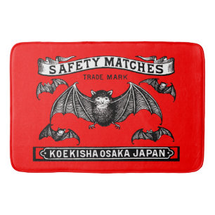 Japanese Safety Matches Art Bats Bath Mat