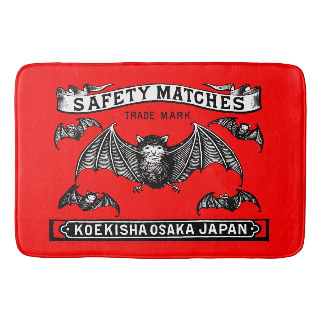 Japanese Safety Matches Art Bats Bath Mat (Front)
