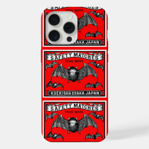 Japanese Safety Matches Art Bats iPhone 15 Pro Max Case