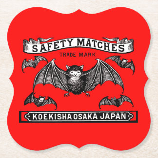 Japanese Safety Matches Art Bats Paper Coaster