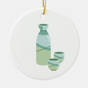 Japanese Sake Ceramic Ornament