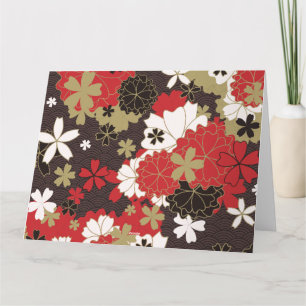 Japanese Sakura Art Elegant Floral Pattern Card