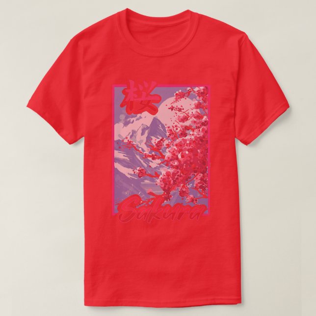 Japanese Sakura Cherry Blossom Art for Japanese Cu T-Shirt (Design Front)