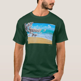 Japanese Sakura Cherry Blossom Tree Beach  T-Shirt