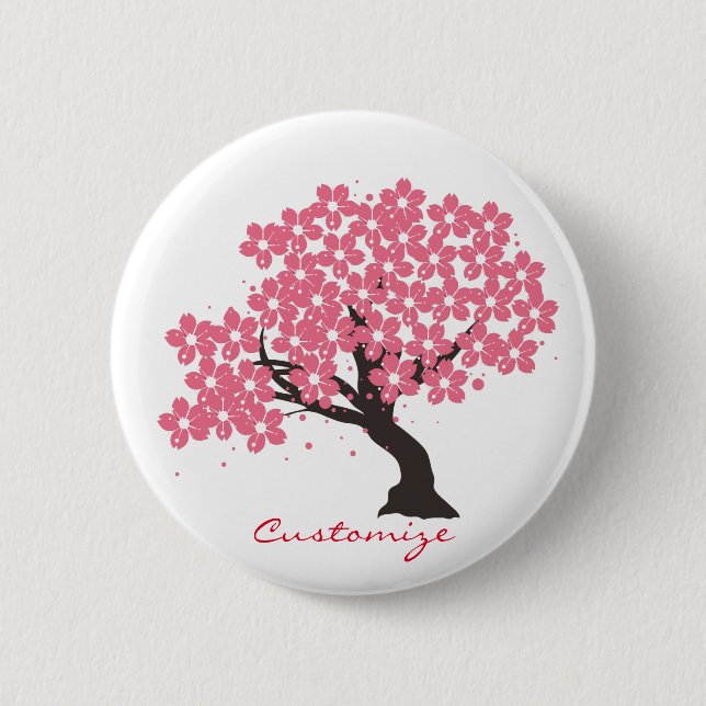 Japanese Sakura Cherry Blossoms Thunder_Cove 6 Cm Round Badge (Front)