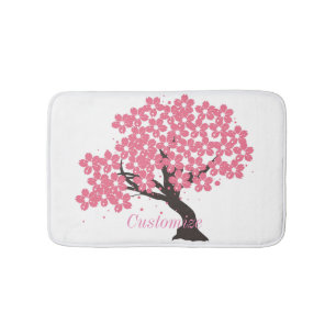 Japanese Sakura Cherry Blossoms Thunder_Cove Bath Mat