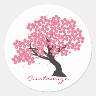 Japanese Sakura Cherry Blossoms Thunder_Cove Classic Round Sticker