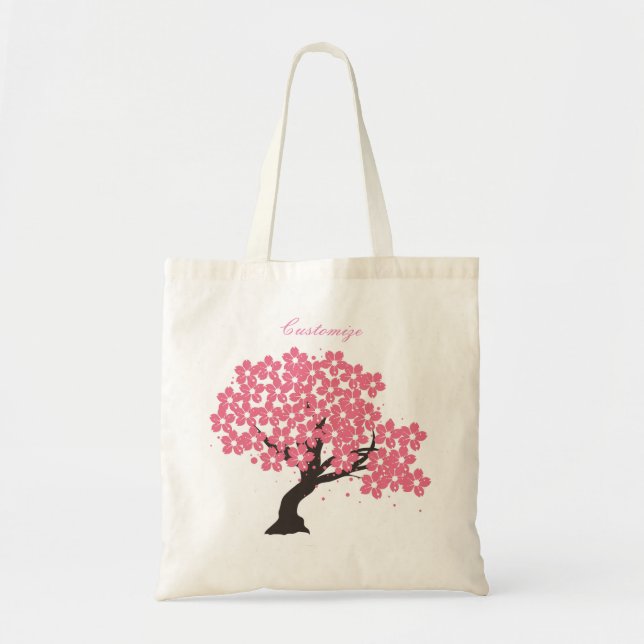 Japanese Sakura Cherry Blossoms Thunder_Cove Tote Bag (Front)