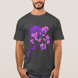 Japanese Sakura Cherry Blossoms Vaporwave Synthwav T-Shirt