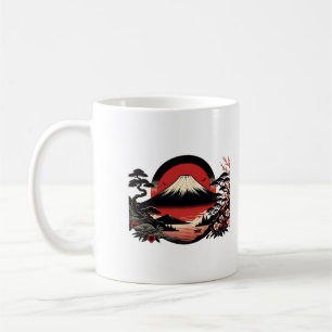 Japanese Sakura Garden Cherry Blossom Mount Fuji Coffee Mug