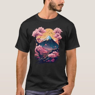 Japanese Sakura Garden Geisha Mount Fuji Cherry Bl T-Shirt