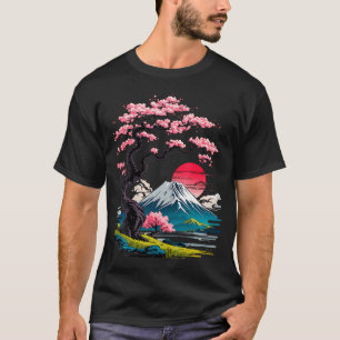 Japanese Sakura Garden Geisha Mount Fuji Cherry T-Shirt