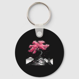 Japanese Sakura Garden Japan Mount Fuji Cherry Blo Key Ring