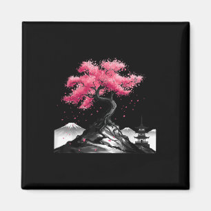 Japanese Sakura Garden Japan Mount Fuji Cherry Blo Magnet