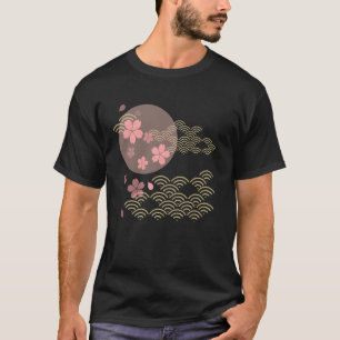 Japanese Sakura Garden Japanese art wave moon Cher T-Shirt