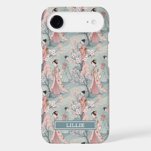 Japanese Sakura Geisha Pattern Monogrammed (Back)