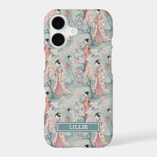 Japanese Sakura Geisha Pattern Monogrammed