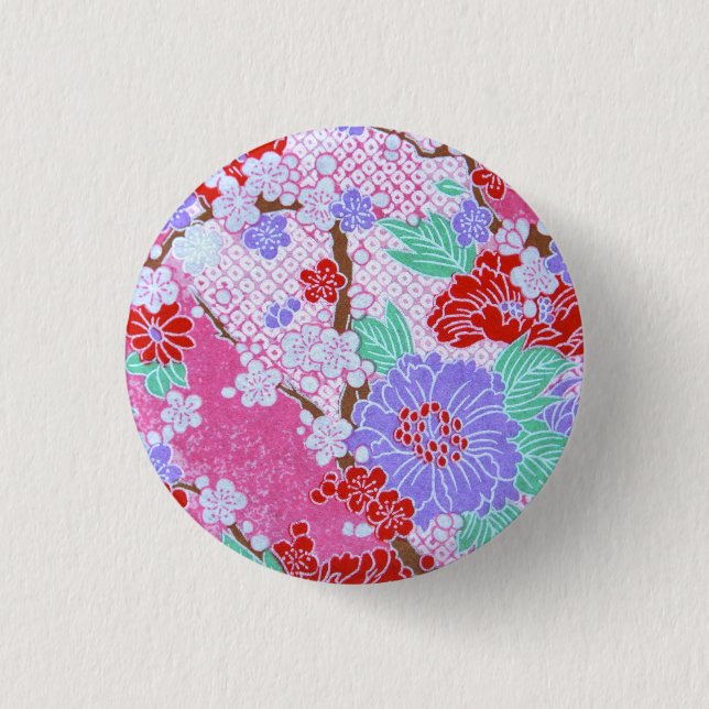 Japanese Sakura Pattern Button (Front)