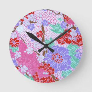 Japanese Sakura Pattern Clock