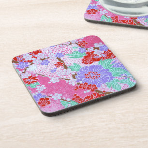 Japanese Sakura Pattern Cork Coaster