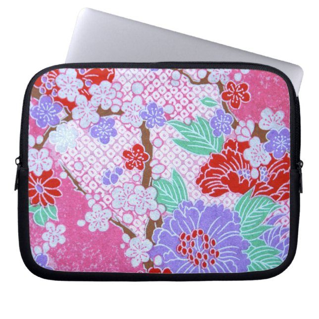 Japanese Sakura Pattern Laptop Sleeve (Front)
