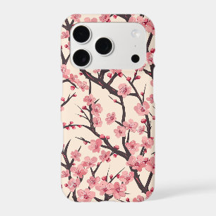 Japanese Sakura Pink Blossom Dark Branch Cream