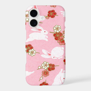 Japanese Sakura & Rabbits Pink iPhone 17 Case