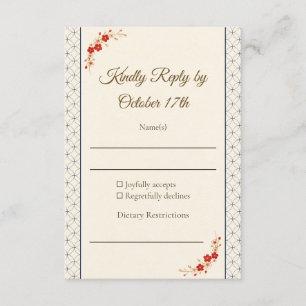 Japanese Sakura Shippo RSVP Card