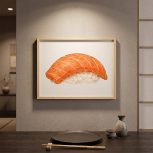 Japanese Salmon Sushi Nigiri Foodie Poster