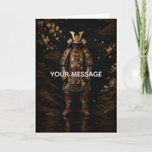 Japanese Samurai Armor Cherry Blossom Art Personal Card